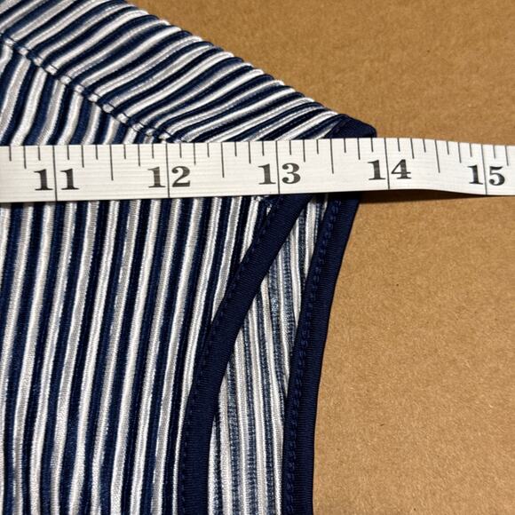 JAMIE SADOCK Golf Top Small Sleeveless Blue Stripe 1/4 Zip Performance Shirt - Picture 9 of 10